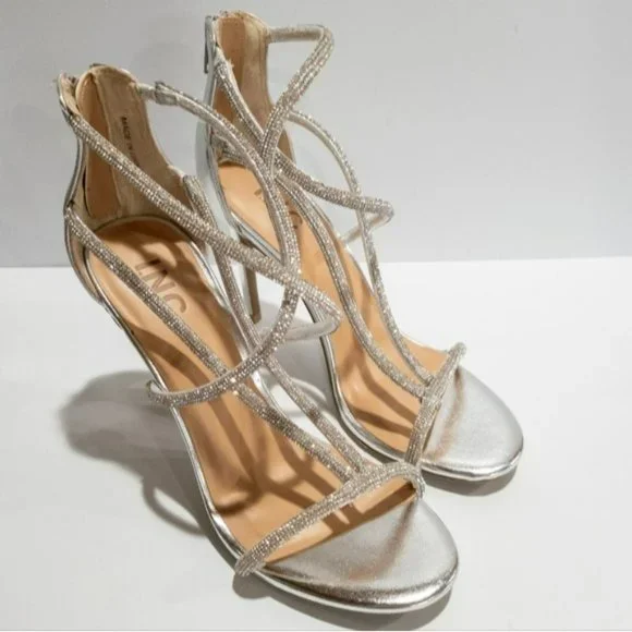 INC International Concepts Krista Strappy Dress Sandals Silver -8.5 - Picture 7 of 9
